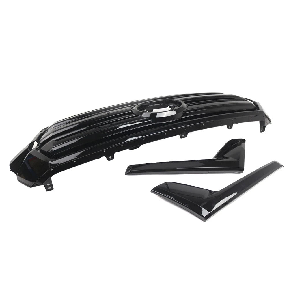 Front Bumper Hood Grille for Toyota Land Cruiser LC200 (2016–2018) Glossy Black