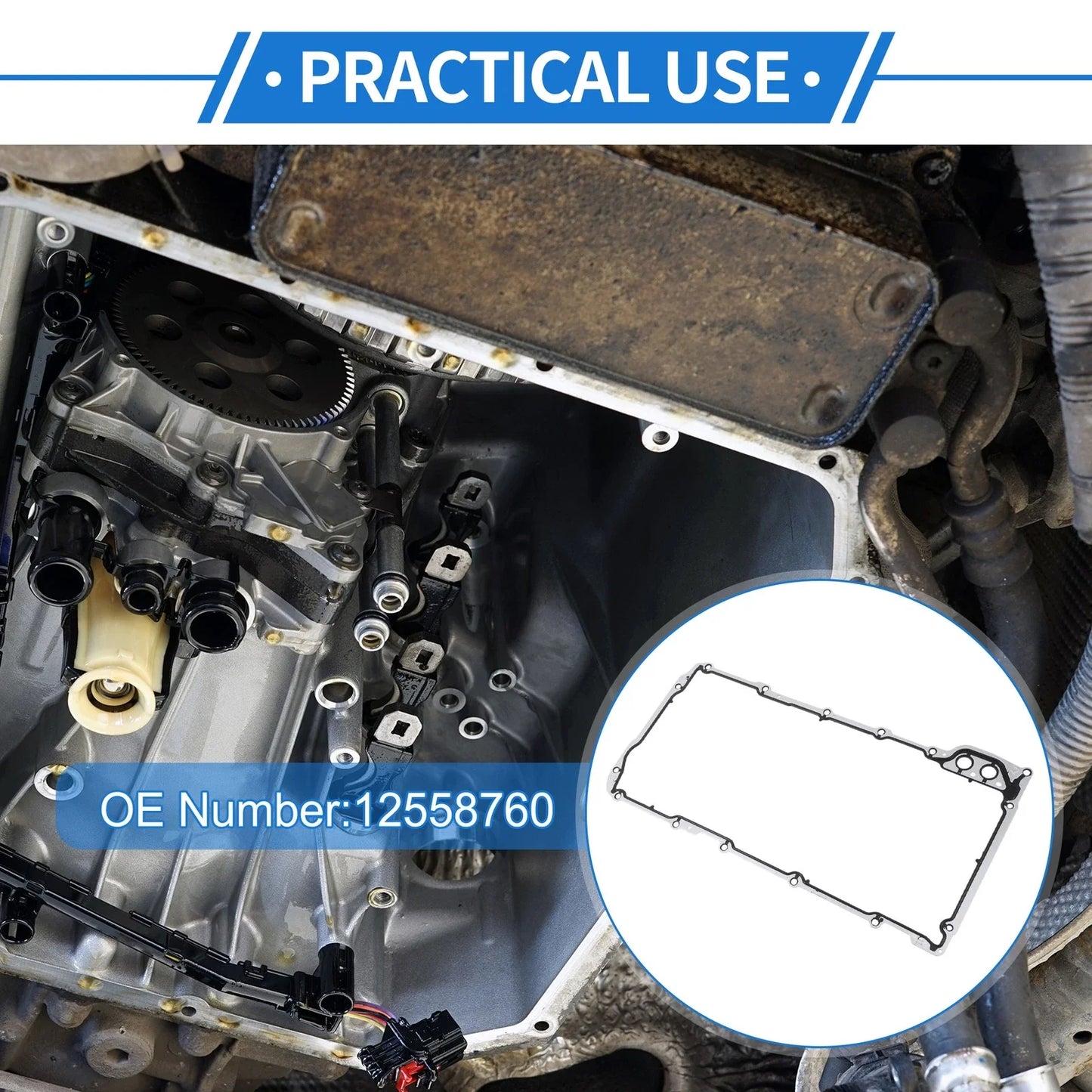 Car Oil Pan Gasket for Chevrolet Impala, GMC Yukon (2006-2009)