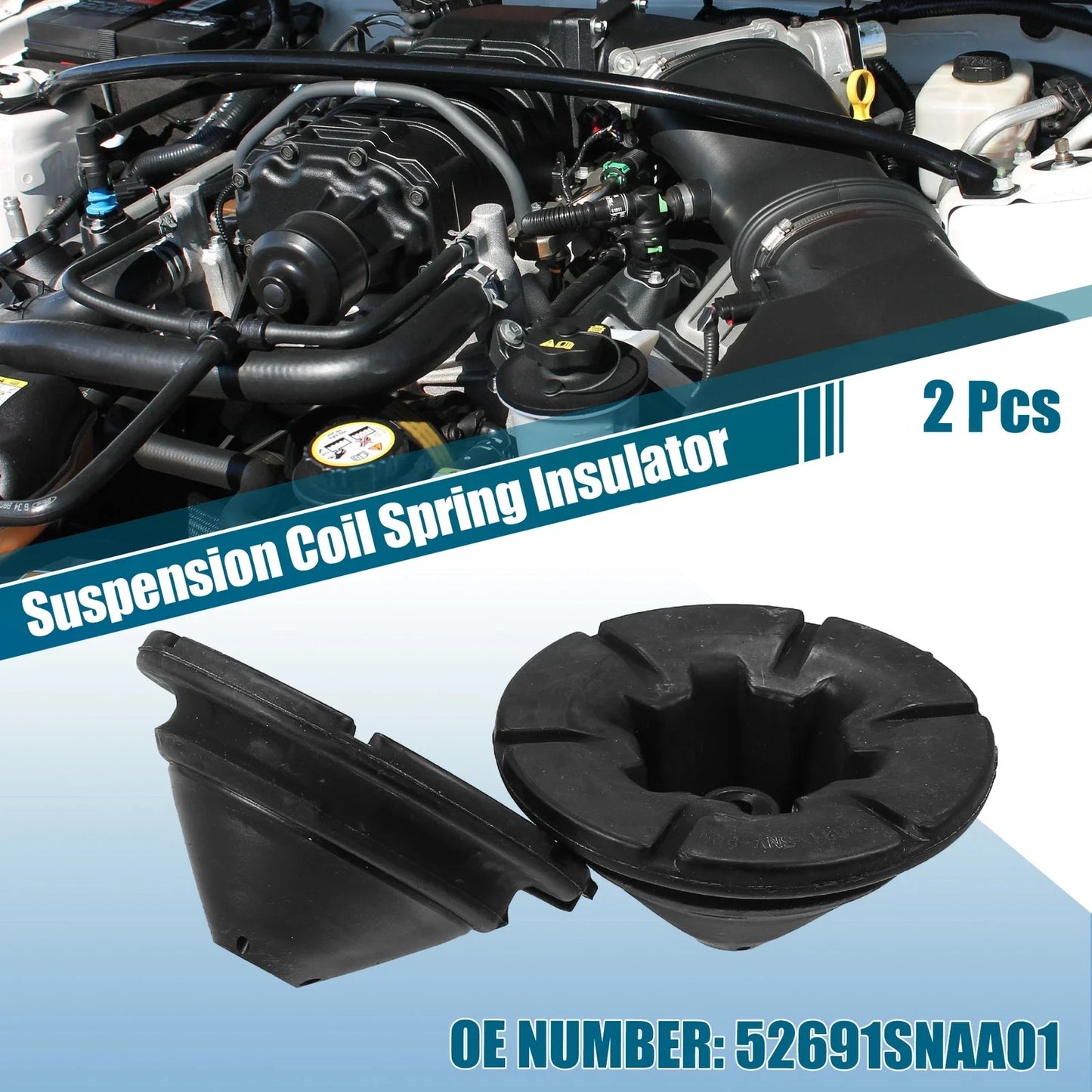 2 x Rear Upper Suspension Coil Spring Insulators for Honda Civic (2016-2021)