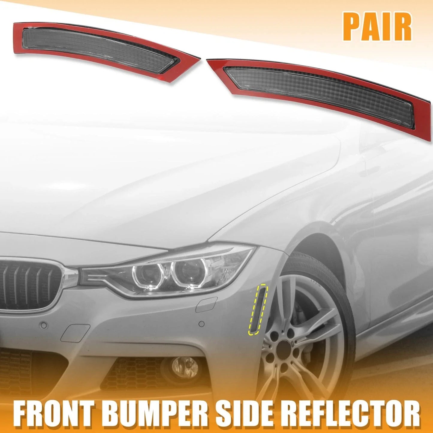 Pair Front Bumper Reflector Side Marker for BMW E92 E93 Clear (2007-2012)