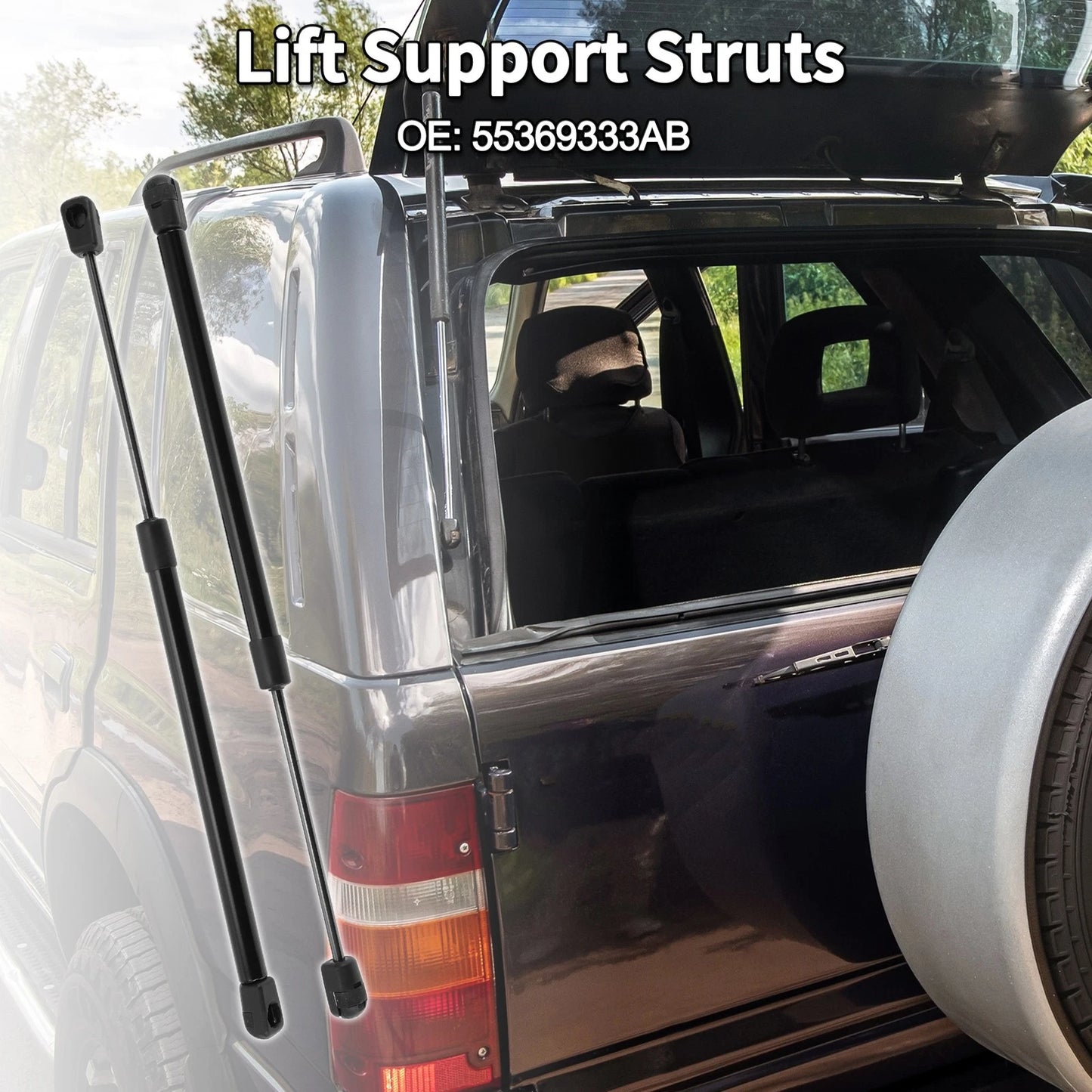 Set of 2 Rear Window Glass Lift Supports for Jeep Commander (2006–2010)
