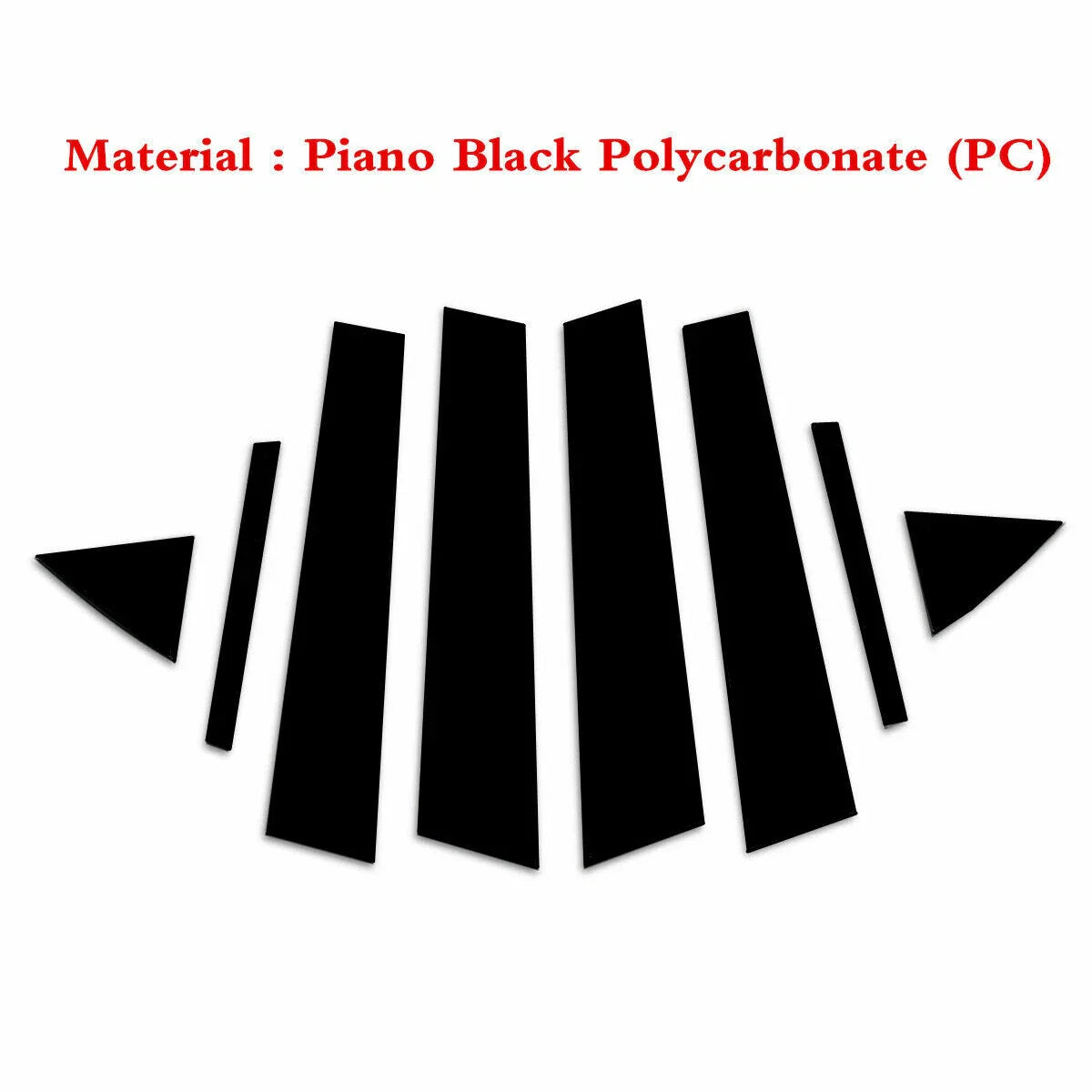 8pc Black Door Trim Cover for Hyundai Elantra Sedan (2017–2020)