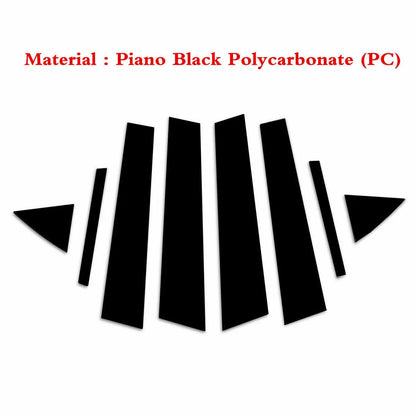 8pc Black Door Trim Cover for Hyundai Elantra Sedan (2017–2020)