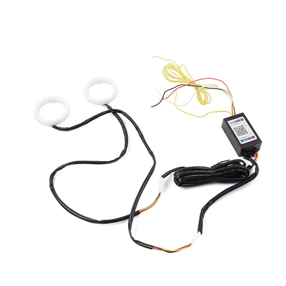 RGB Phone Control Angel Eye Halo Rings Headlight DRL Retrofit 95MM for BMW (2000-2006)