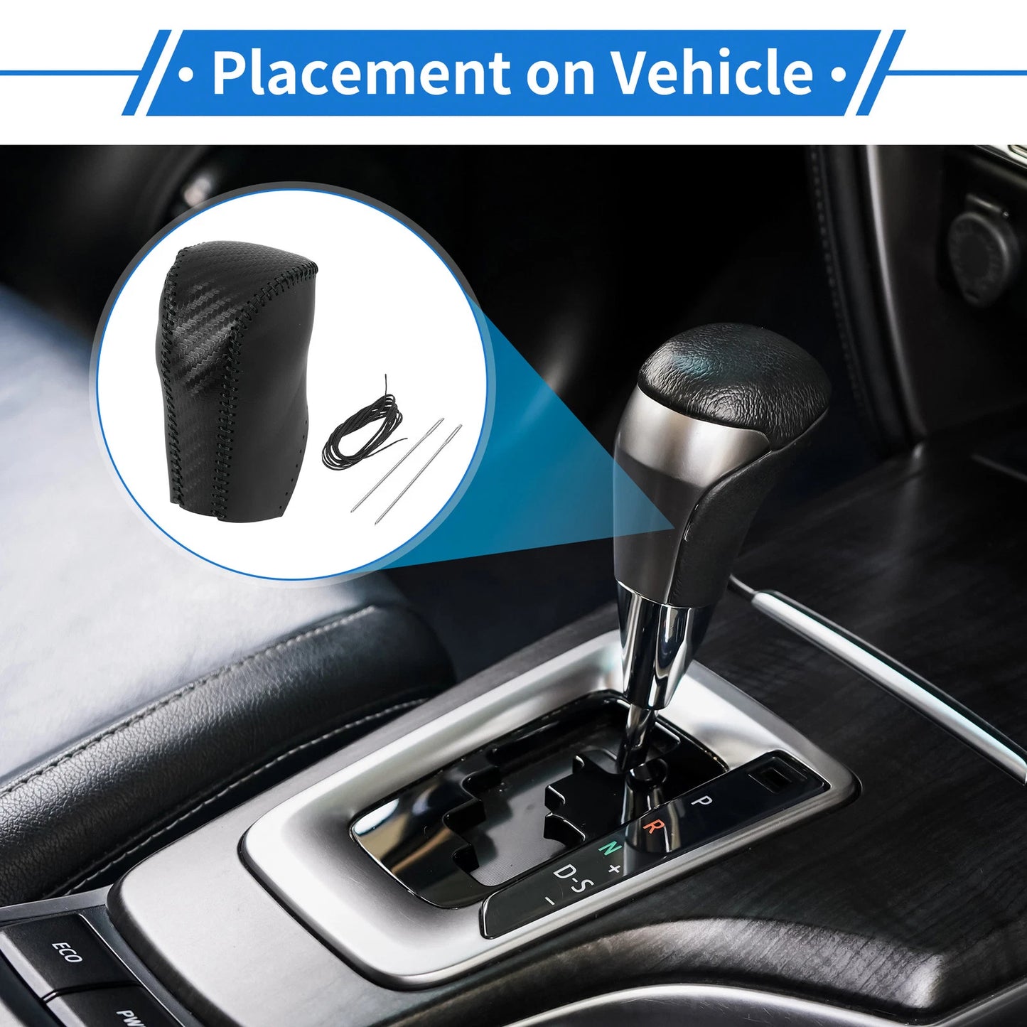 Gear Shift Knob Cover for Toyota RAV4 (2013–2016) Carbon Fiber Black