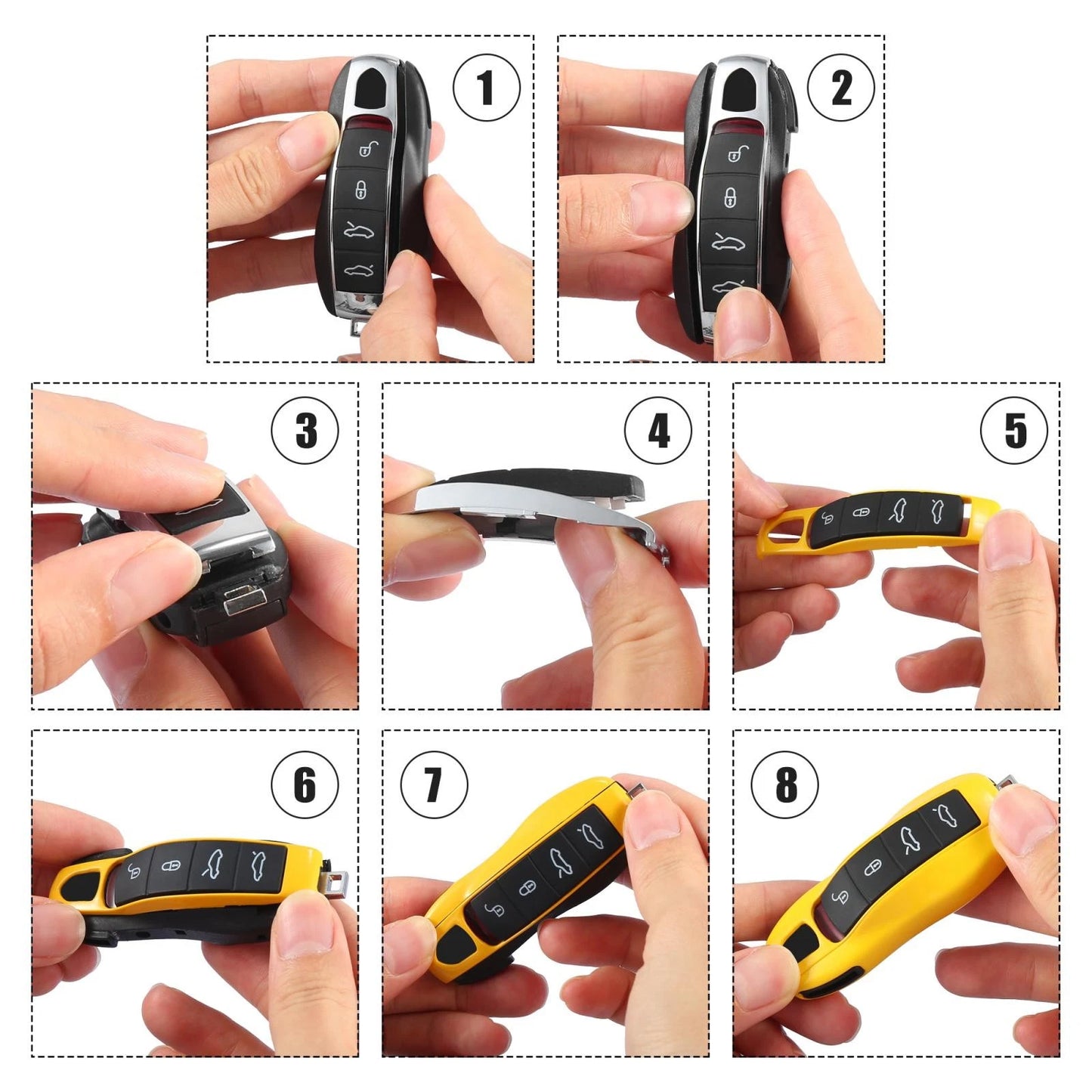 Set of 2 Key Fob Covers for Porsche Cayenne Macan (2015–2023)