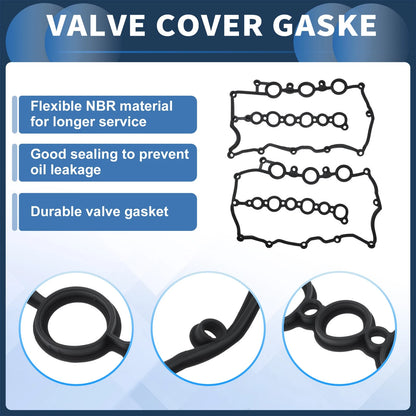 2X Engine Valve Cover Gasket Kit for Land Rover 2.7 3.0L V6 Diesel (LR166341)