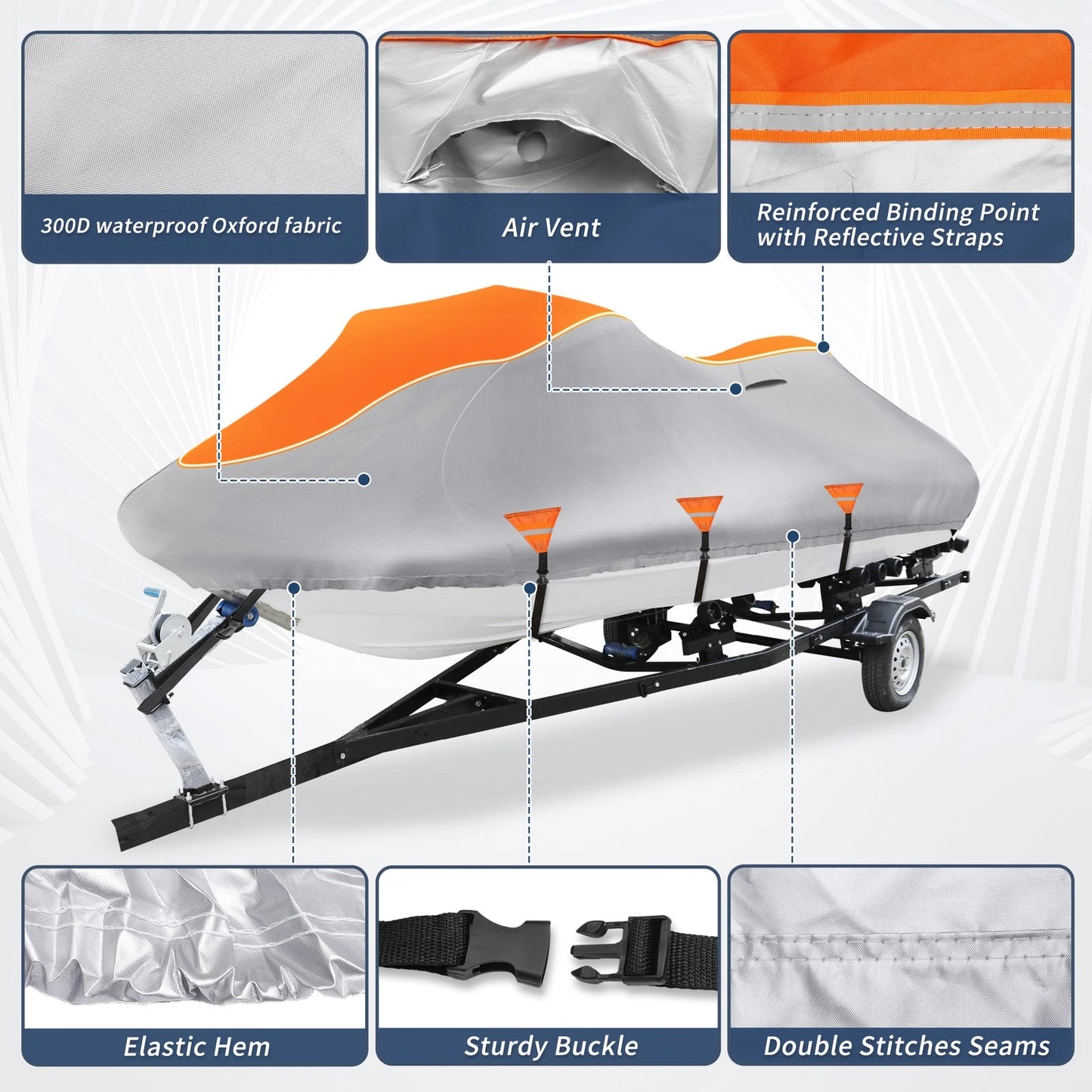 PWC Cover for Yamaha Jet Ski (136"-145", Waterproof)