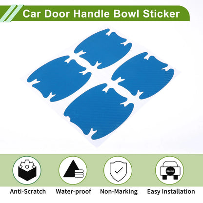 Car Door Handle Bowl Sticker for Universal Fit (83x90mm) - Light Blue