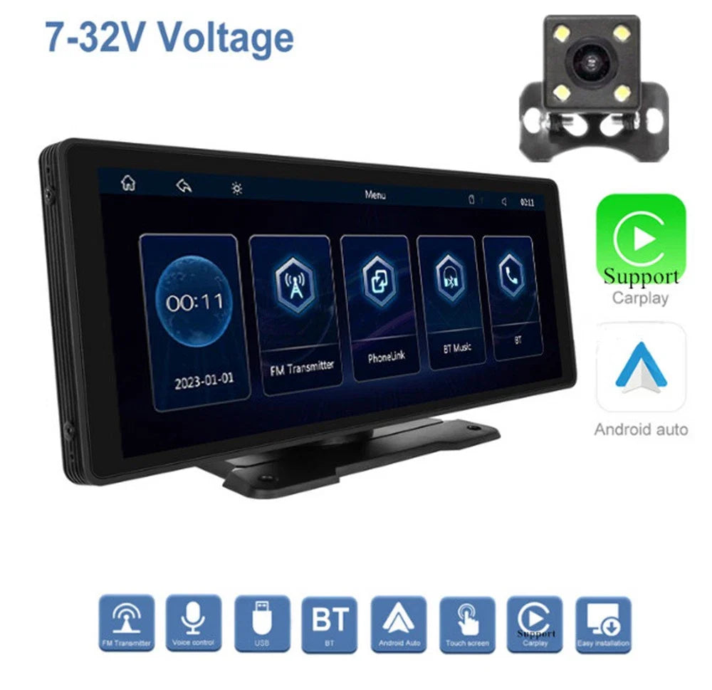 10.26" Wireless Carplay Android Auto Bluetooth Multimedia Screen + Camera