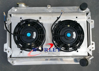 3 Row Aluminum Radiator with Shroud and Fans for Mazda RX-7 (1979–1985)