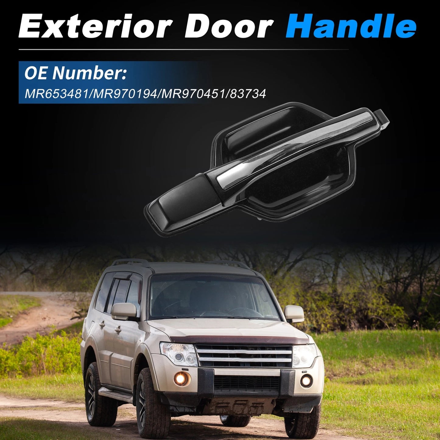 Rear Right Exterior Door Handle No.MR653481 for Mitsubishi Montero (2001–2006)