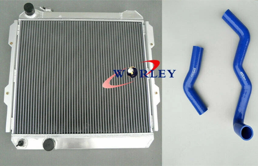 Aluminum Radiator with Red Hose for Toyota Hilux (1984–1991)