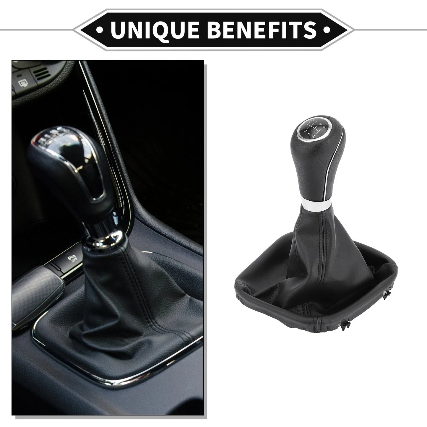 6 Speed Shift Knob with Boot Cover for Mercedes Benz W203 S203 (2004–2007)