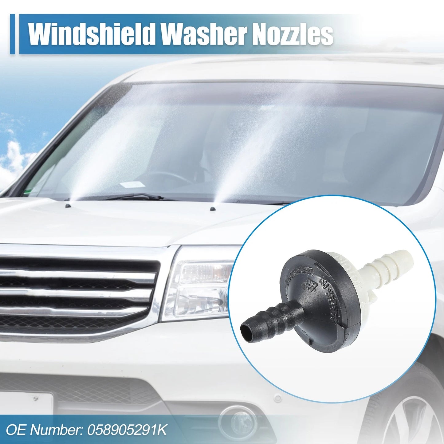 2pcs Windshield Wiper Washer Nozzle Spray Jet for Audi S6 (2007–2011) No. 058905291K