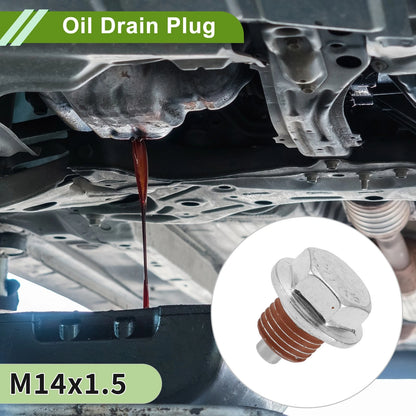 Set of 2 M14x1.5 Copper Oil Drain Plug with Gasket for Car Motorcycle