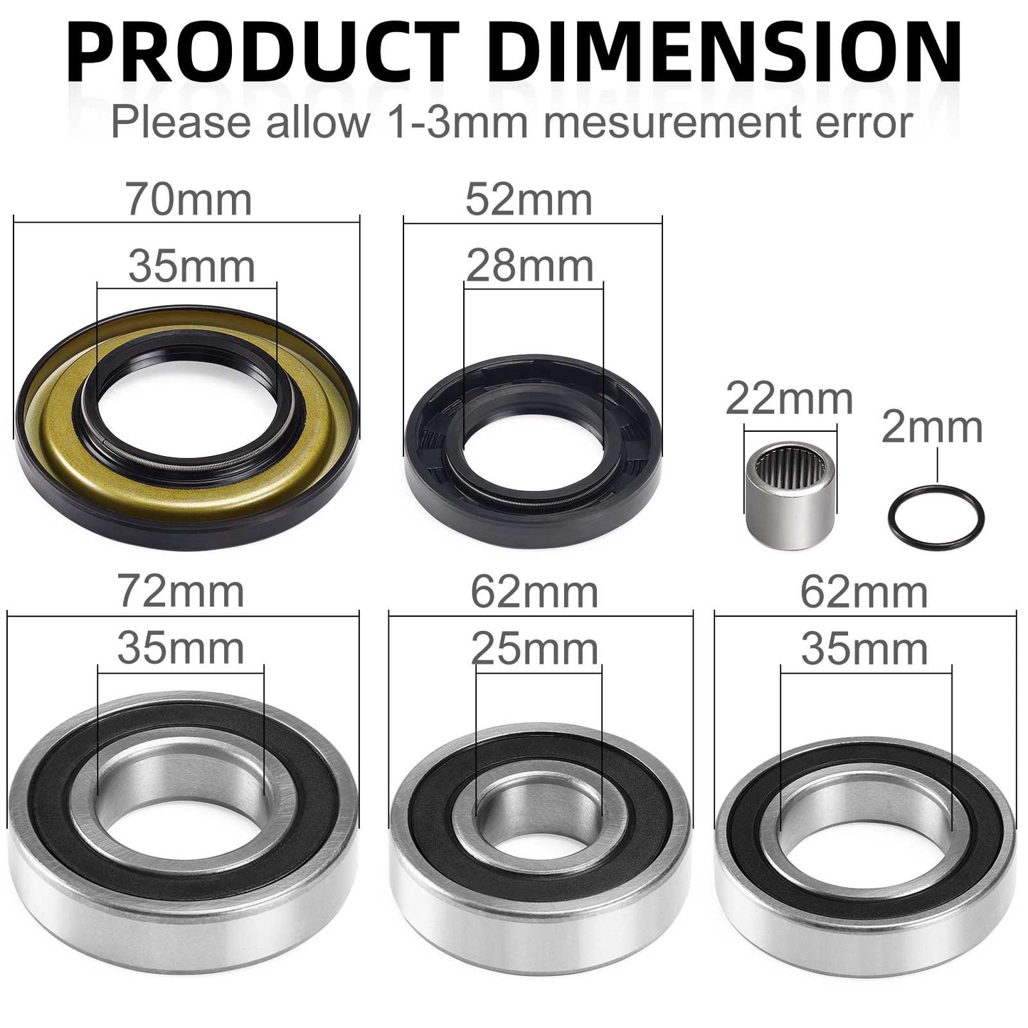 Rear Differential Bearings Kit for Can-Am Renegade 500 570 800R 850 1000