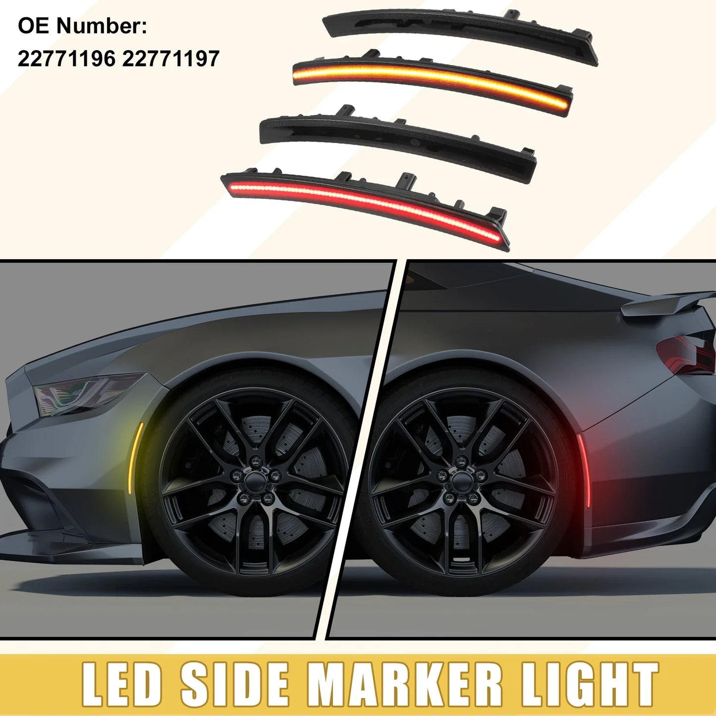 LED Side Marker Lights 2 x Amber Red for Chevrolet