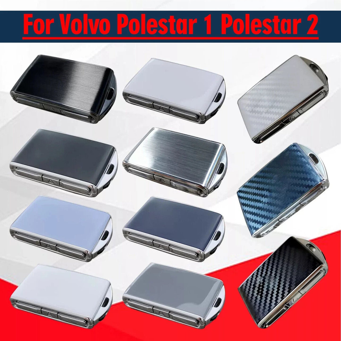 2 x Zinc Alloy Key Fob Cover Shell Case for Volvo Polestar 1 Polestar 2 (2019–2024)