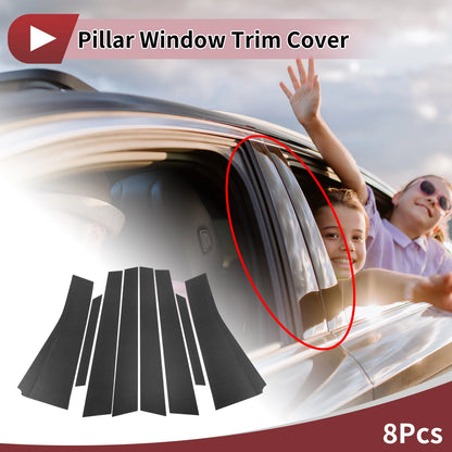 8 Pcs Car Door Pillar Window Trim for Toyota Wish AE20 (2009–2017) Carbon Fiber