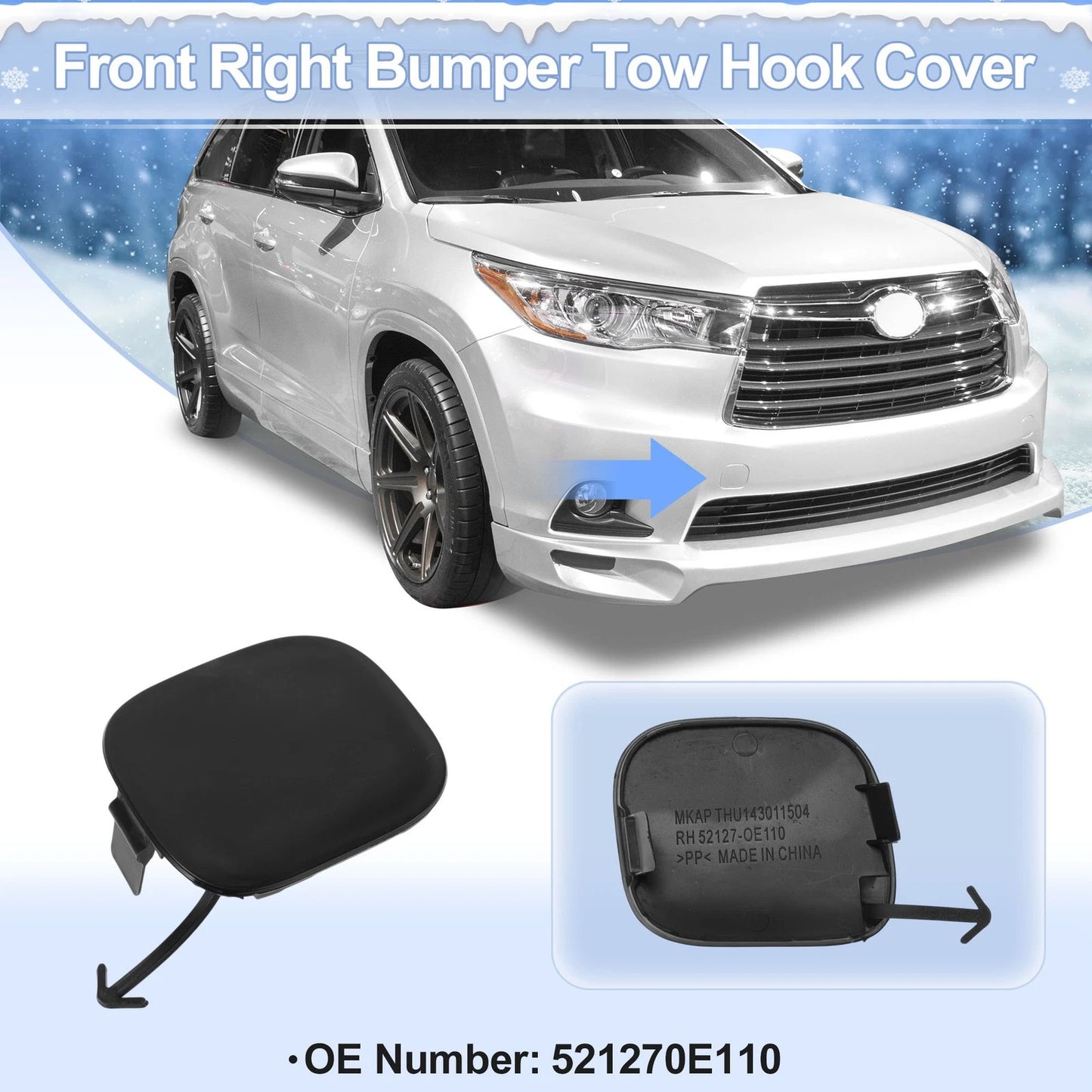 Tow Hook Cover Cap for Toyota Corolla (2007–2009) No. 5212802250