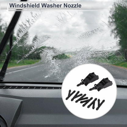 Washer Nozzle Set of 6 w/ Hose Connector for Volkswagen (No. 6E0955985)