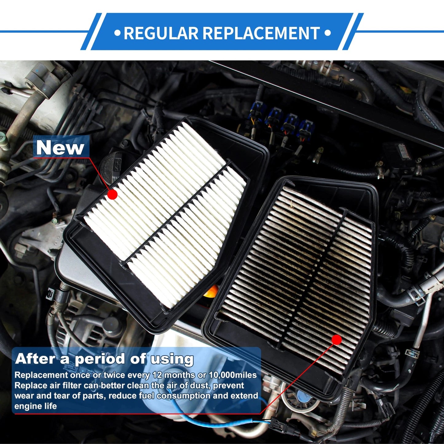 Car Engine Air Filter No. 17801YZZ02 for Toyota Camry 2.5L L4 (2010–2017)