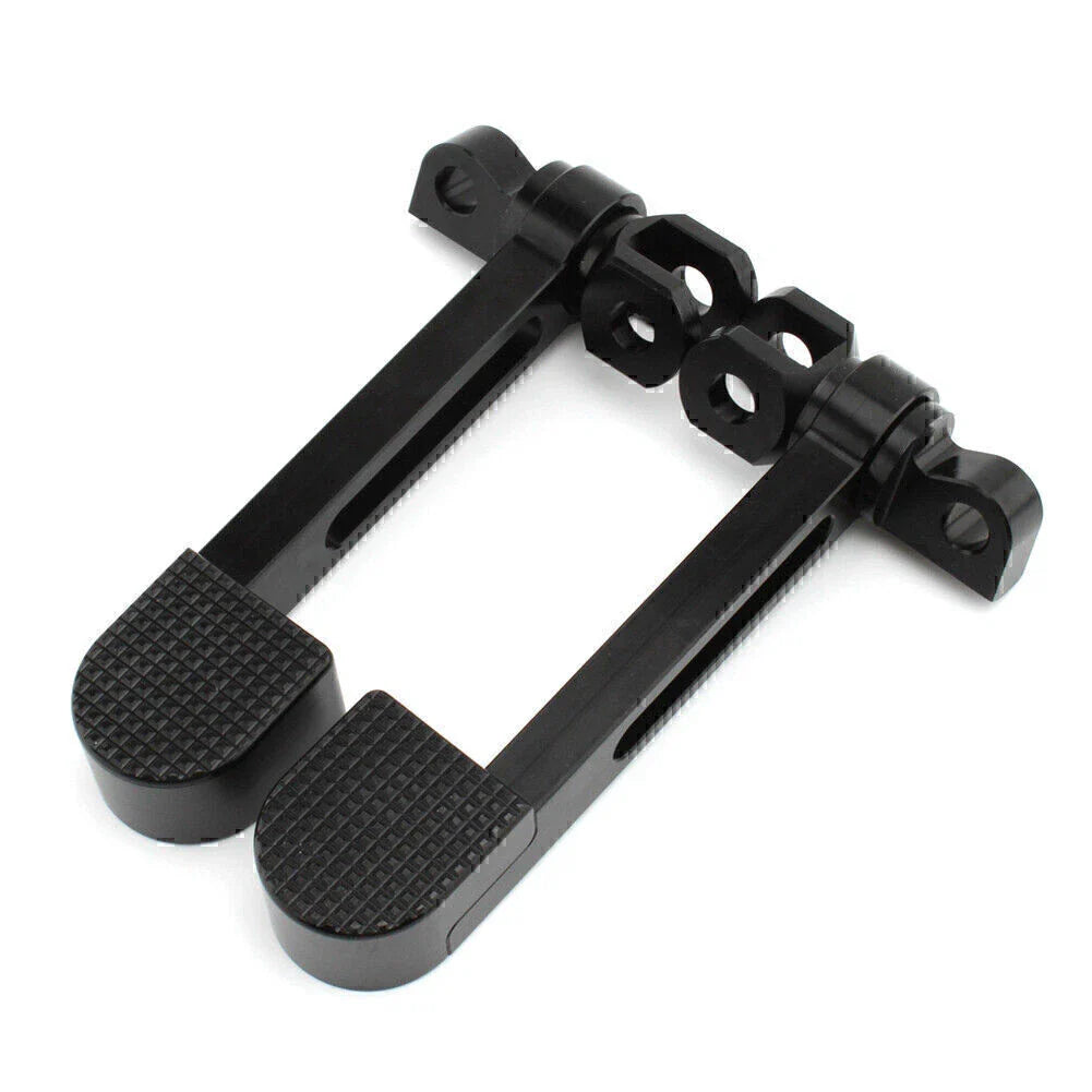Black Stirrup Heel Foot Rest Pegs for Harley Sportster XL 883 1200 Softail FXWG