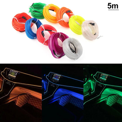 5m LED Car Interior Atmosphere Strip Lights USB Decoration Lamp Accessories