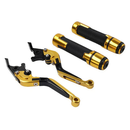 Gold Extendable Brake Clutch Lever Grip Set for Suzuki GSXR600 GSXR1000