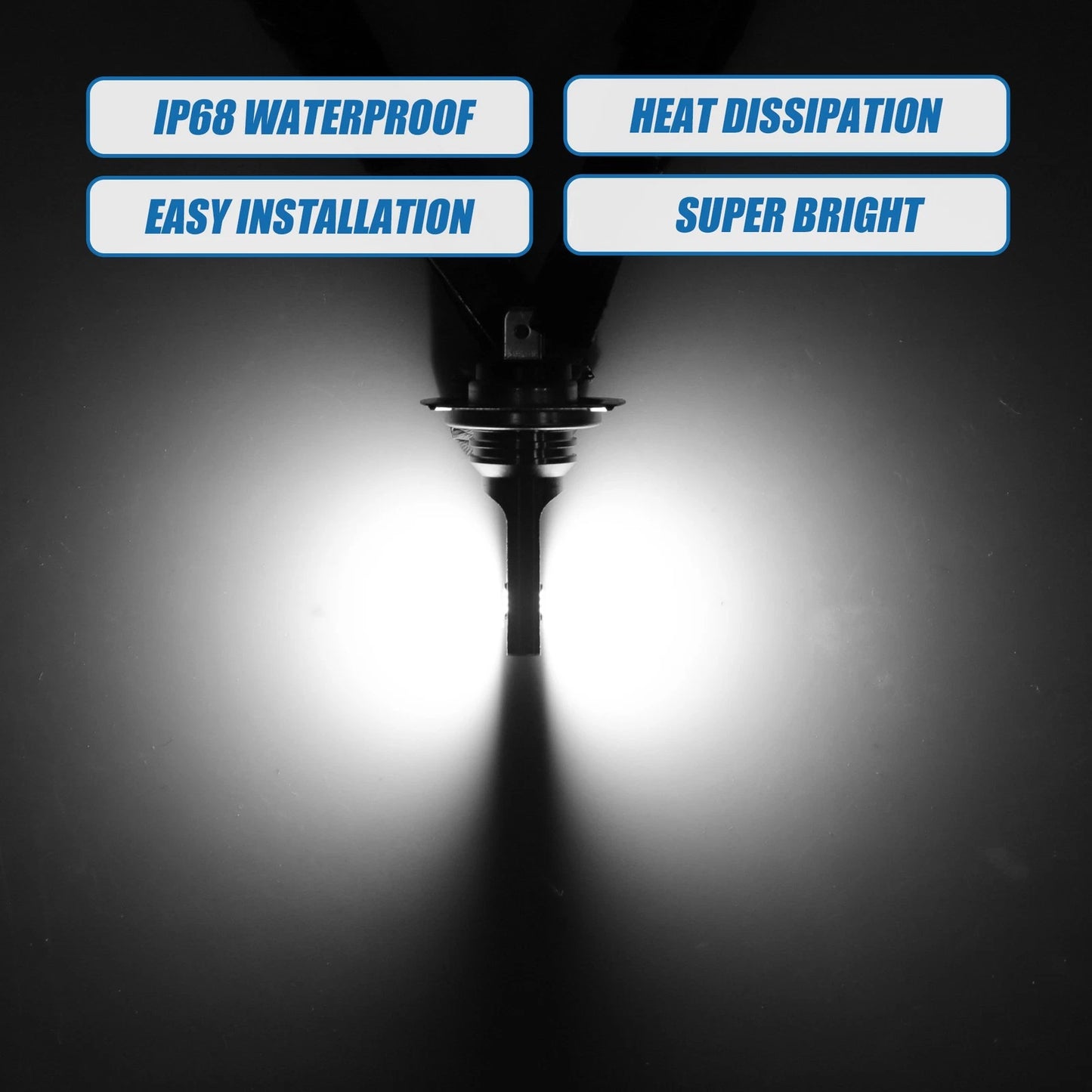Set of 2 H7 LED Fog Light Bulbs for Auto Car (CSP Chips)