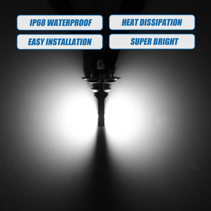 Set of 2 H7 LED Fog Light Bulbs for Auto Car (CSP Chips)