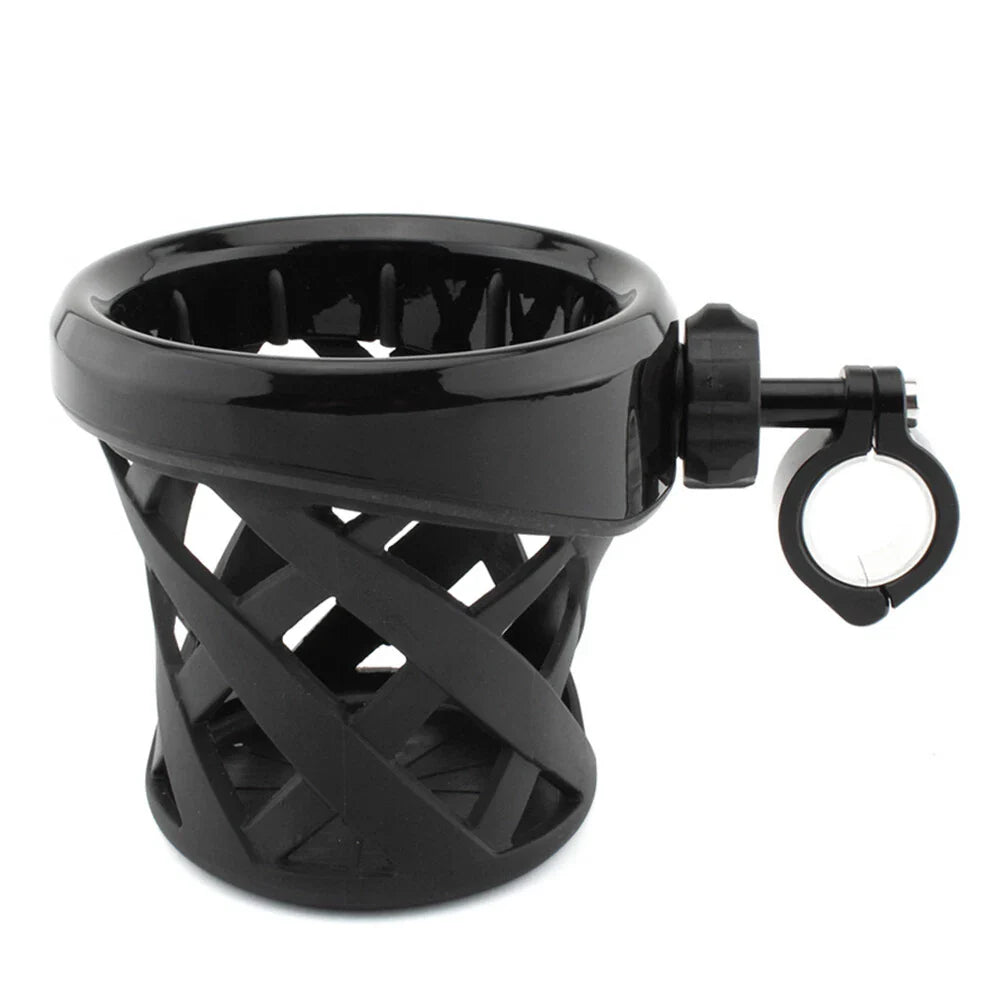 Cup Holder for Round Handlebars 7/8"-1" (22-25mm) Black - Universal Fit