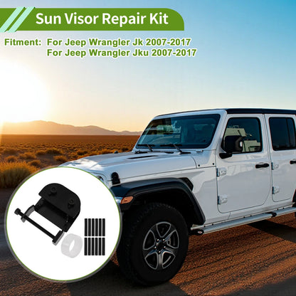 Set of 1 Sun Visor Repair Kit for Jeep Wrangler JK (2007–2017) Metal Black