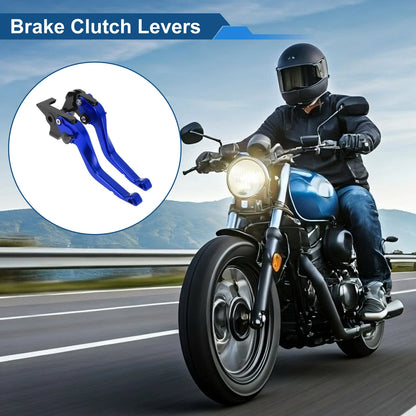Short Brake Clutch Levers for Yamaha Tenere 700 (2019–2025) Blue 1 Pair