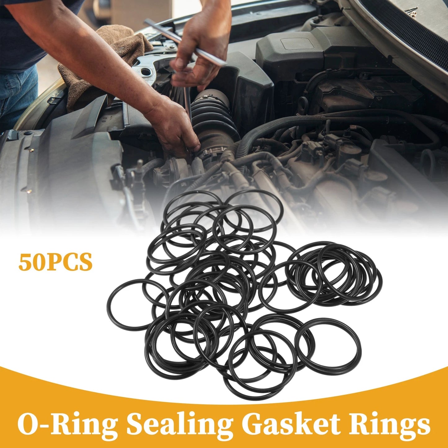 50pcs NBR Rubber O Ring Seal Gasket for Universal Cars Trucks 19mm ID x 1.5mm CS