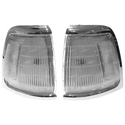 Set of 2 Chrome Corner Lights for Toyota Hilux (1991–1997)