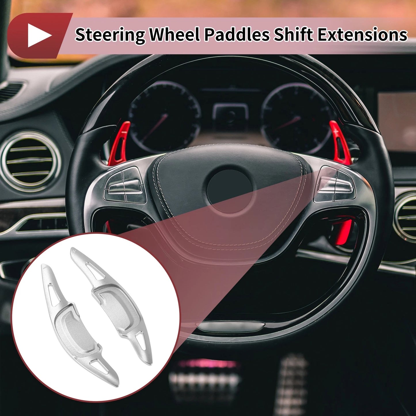 Set of 2 Silver Tone Aluminum Alloy Steering Wheel Paddles for Mazda Axela (2020–2021)