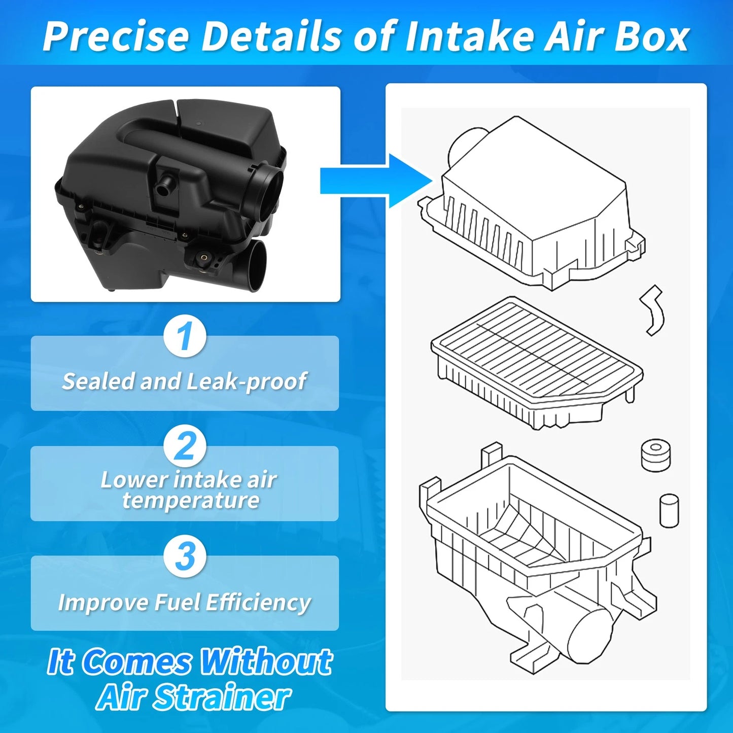 Engine Air Cleaner Filter Box Housing for Honda CR-V 2.4L (2002–2004) 06172-PNA-307
