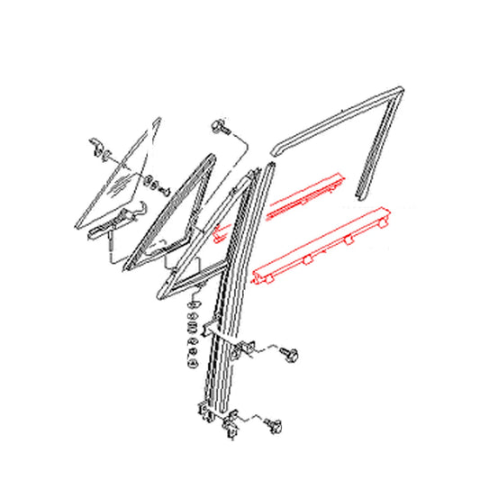 Front Short Door Belt Moulding for Nissan Datsun 720 1979-1986