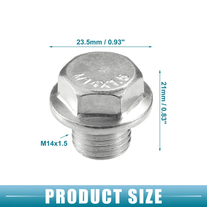Set of 10 Universal Car Oil Drain Plug with Gasket M14x1.5