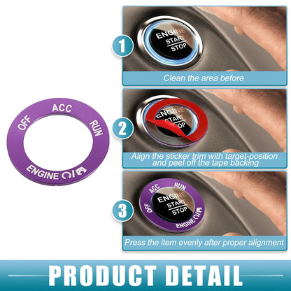 Engine Start Stop Button Trim Sticker for Dodge Charger, RAM (2010-2020) Purple