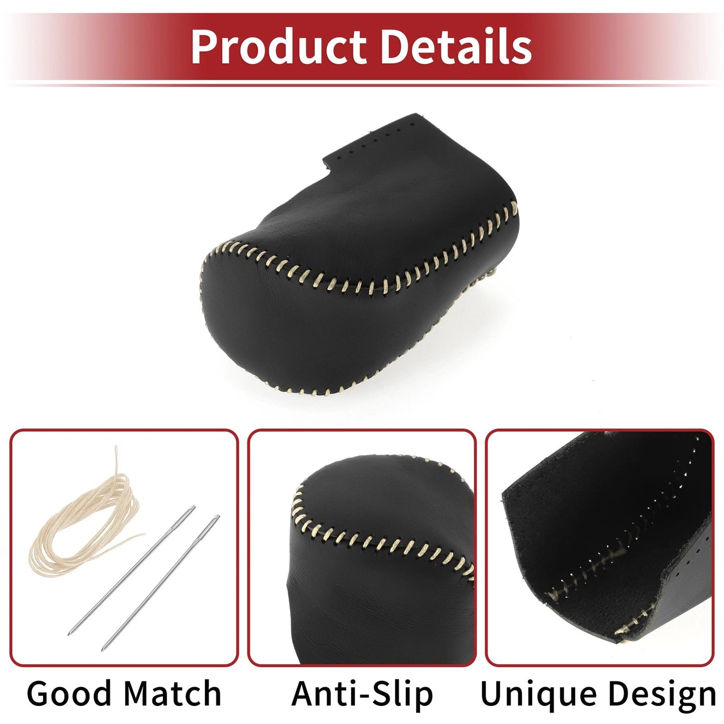 1 Pc Gear Shift Knob Cover for Honda HR-V (2023–2024) Black Beige Faux Leather