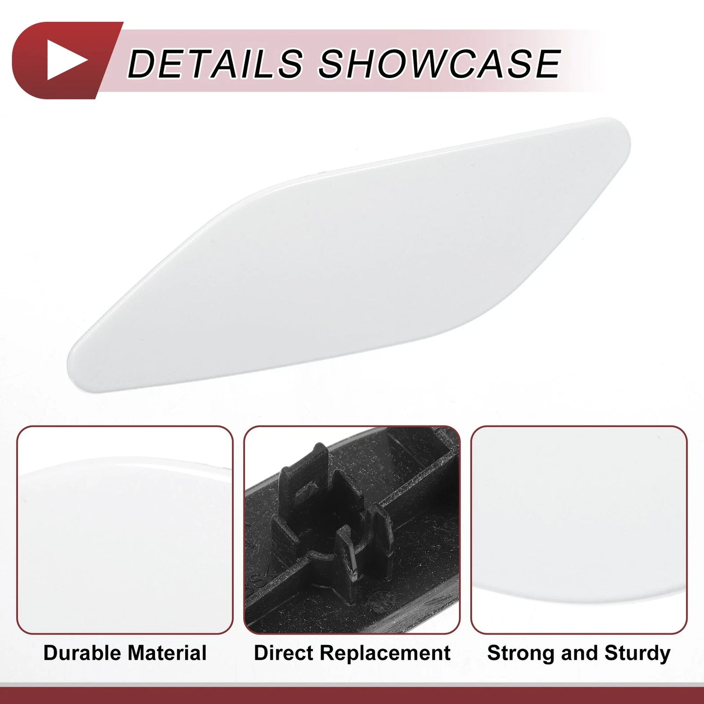 Front Left Washer Nozzle Cover Cap for Lexus ES300h (2019–2022) White