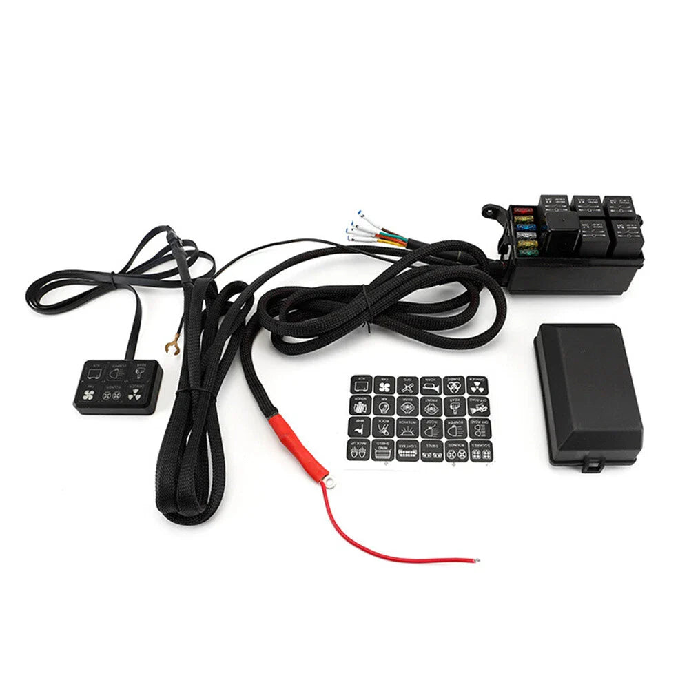 Colorful 40A Switch Panel Relay Fuse Box for Universal Cars