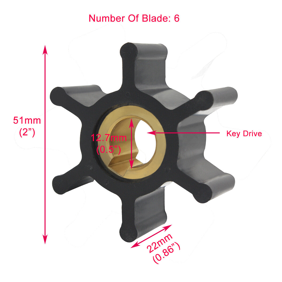Impeller Kit for Yanmar Marine Diesel 2GM20F 3GMF