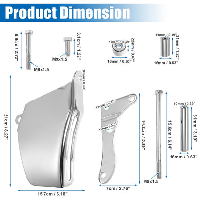 Polished Long Water Pump Alternator Bracket Kit for Chevy SBC 305 (1976–1986)