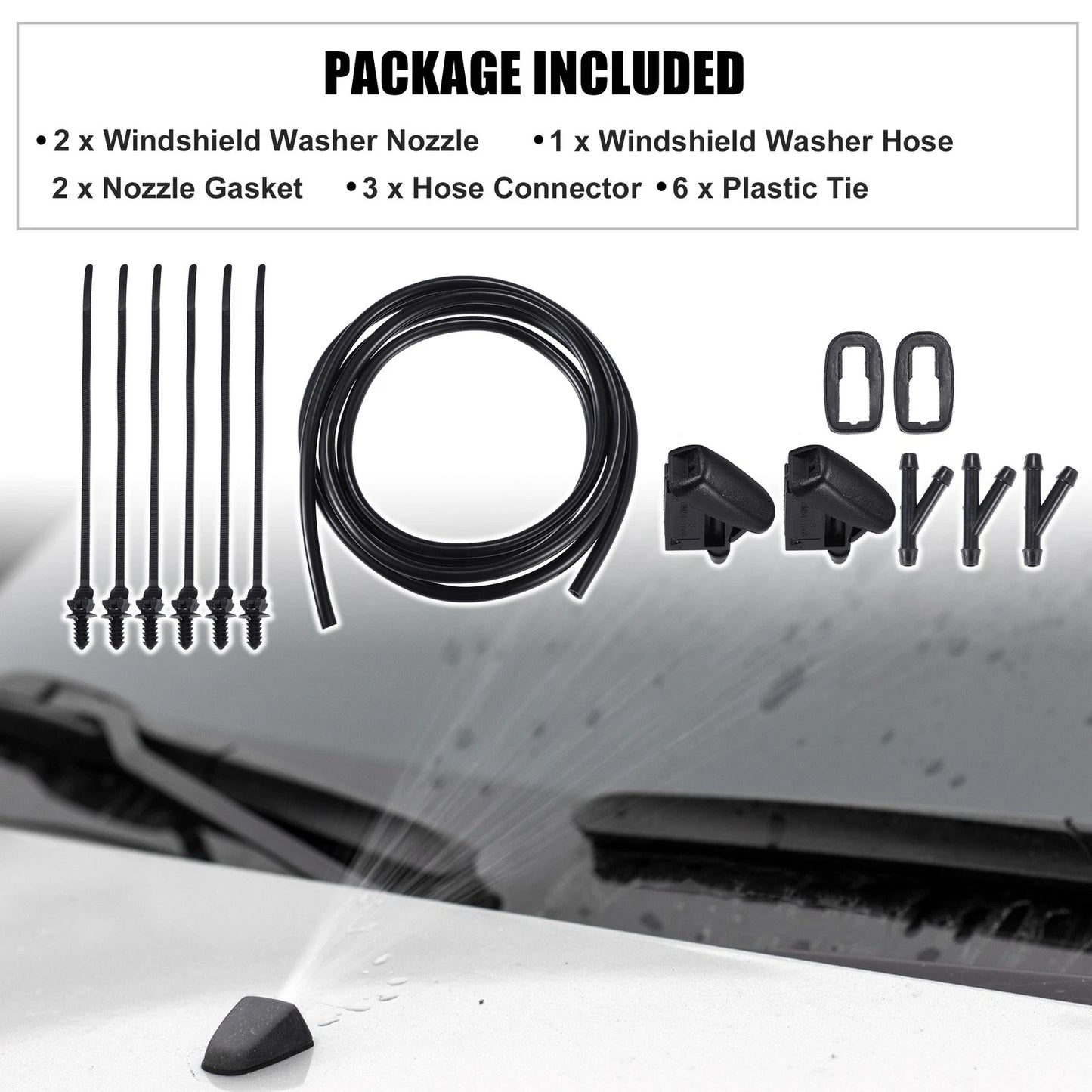 Set of 2 Windshield Washer Nozzles for Ford Focus (2012–2018) No.BM5117666AB