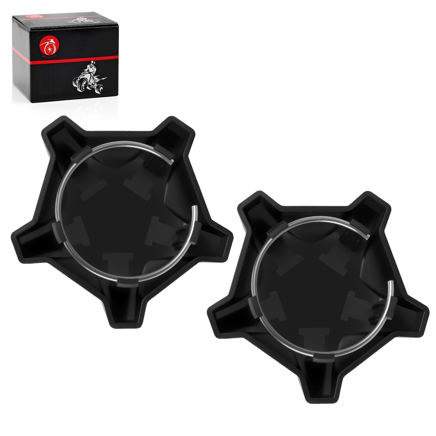 2X Matte Flash Black 5 Lug Rim Cap for Polaris RZR Pro R 4 (2022–2024)