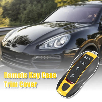 Gold Tone Remote Key Fob Case Cover for Porsche Macan Panamera Cayenne (2014-2023)